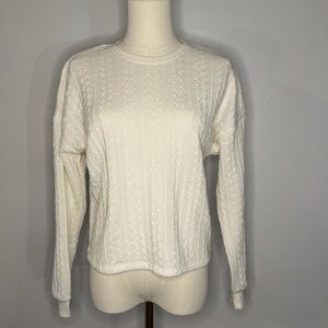 Textured White Longsleeve Top